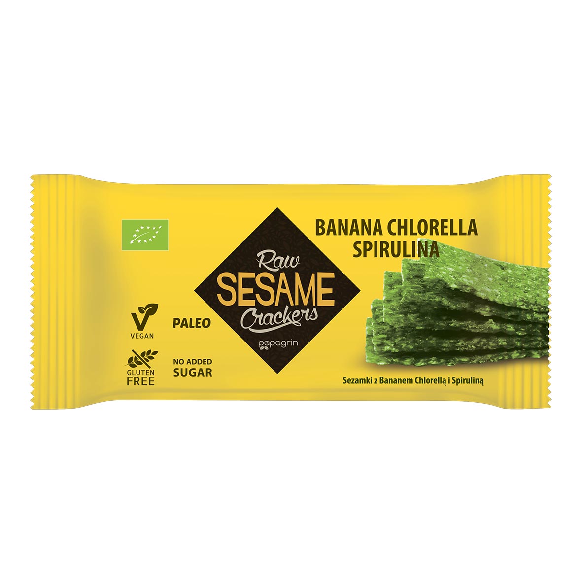 Snacks de Sésame Cru Banane-Chlorella-Spiruline