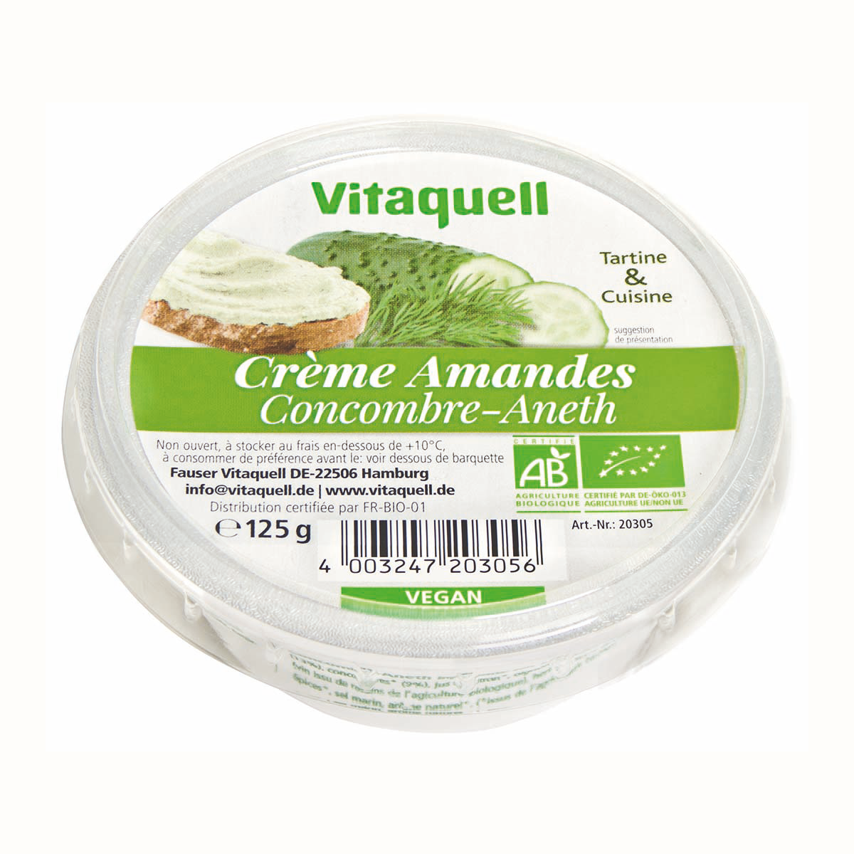 Crème Amandes Concombre-Aneth