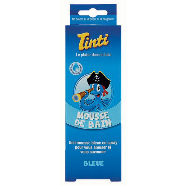 Mousse de bain bleue