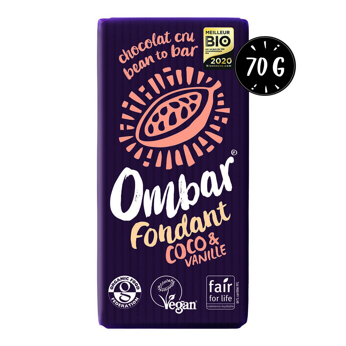 Chocolat CRU Fondant Coco-Vanille 70g